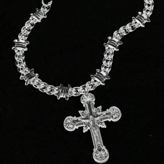 3D Jesus Acrylic Cross Chain